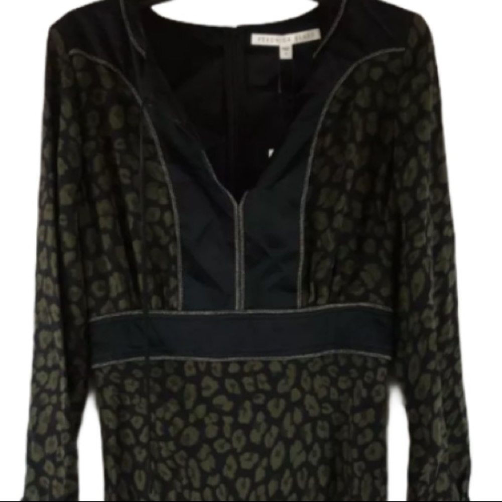 Veronica Beard | Silk Drifter Dress | | Olive Animal Print Midi